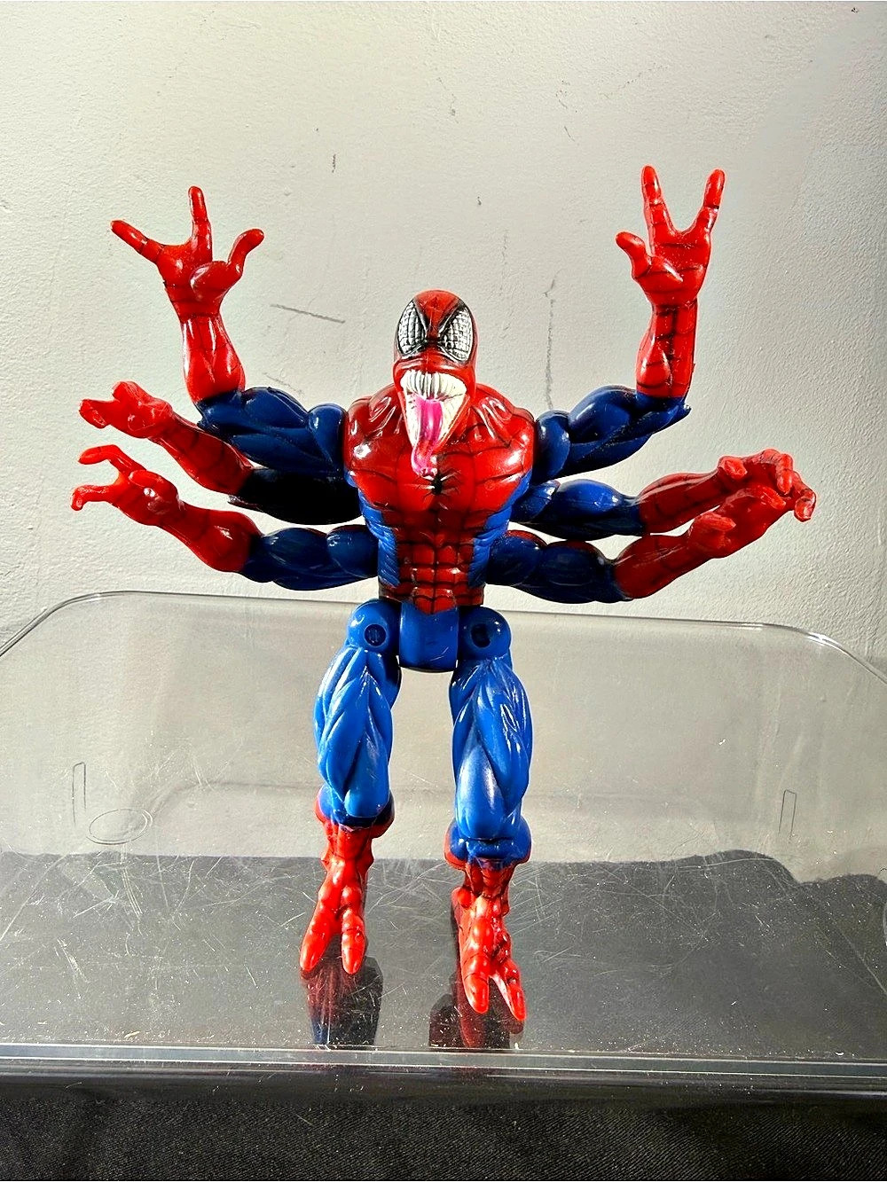 Toy Biz Six-Arm Spider-Man Action Figure Red & Blue